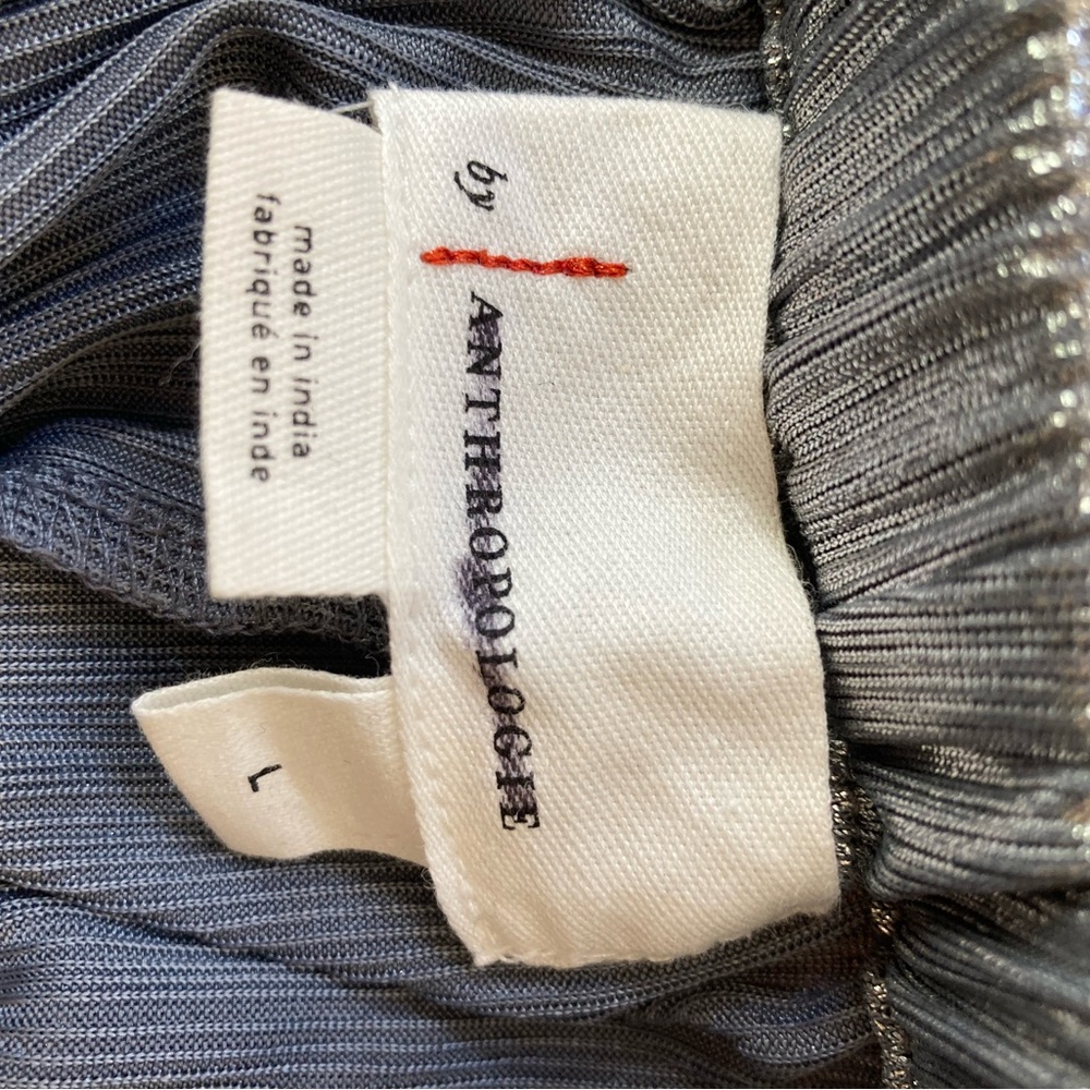 Women’s Anthropologie Liquid Shine Metallic Jogger Pants Large Silver - Picture 5 of 8